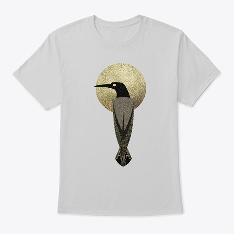 Art Deco  Crow Light Steel T-Shirt Front