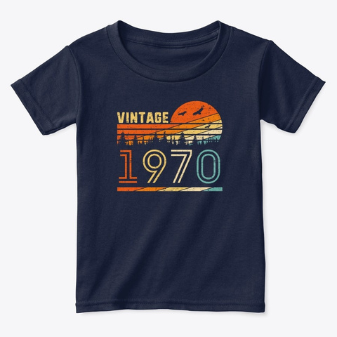 Vintage 1970 Retro 50th Birthday Gift Fu Navy  T-Shirt Front