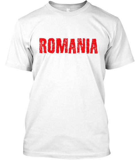 Romania White T-Shirt Front