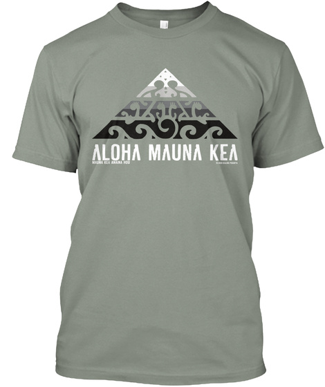 Aloha Mauna Kea Grey T-Shirt Front