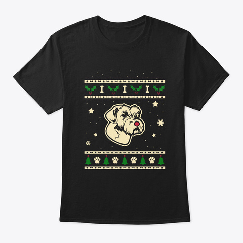 Christmas Sporting Lucas Terrier Gift Black T-Shirt Front