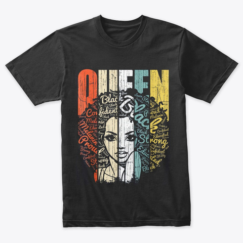 Educated Strong Black Woman Queen Vintage Black T-Shirt Front