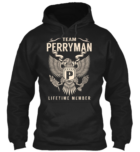 Team Perryman P Lifetime Member Black T-Shirt Front
