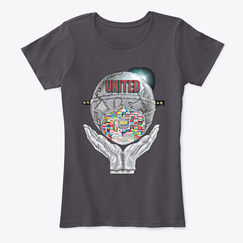 United  Covid 19 Heathered Charcoal  T-Shirt Front