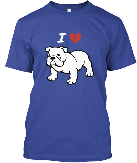 I Love Pugs Deep Royal T-Shirt Front