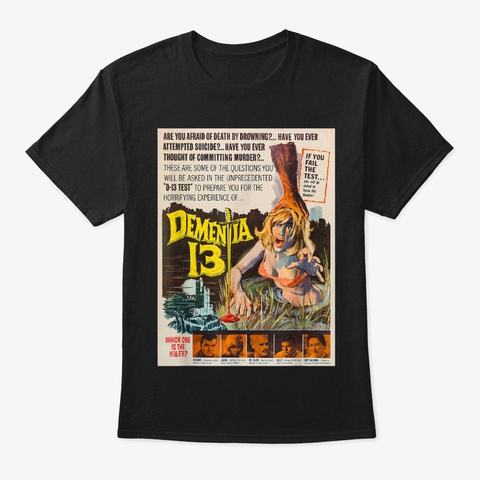 Classic Halloween Vintage Monster Poster Black T-Shirt Front