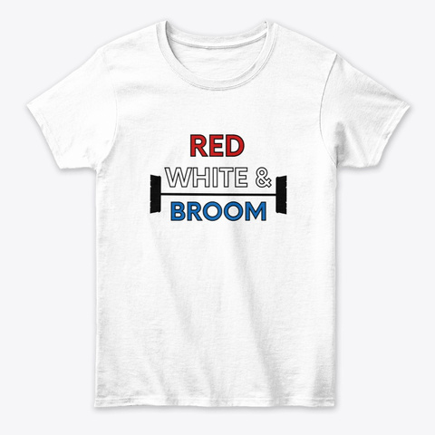 Red White And Broom Housekeeping Gifts White T-Shirt Front