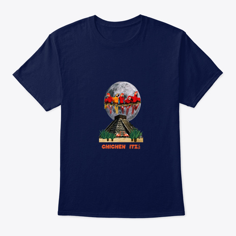 Mayan Art Chichen Itza Navy T-Shirt Front