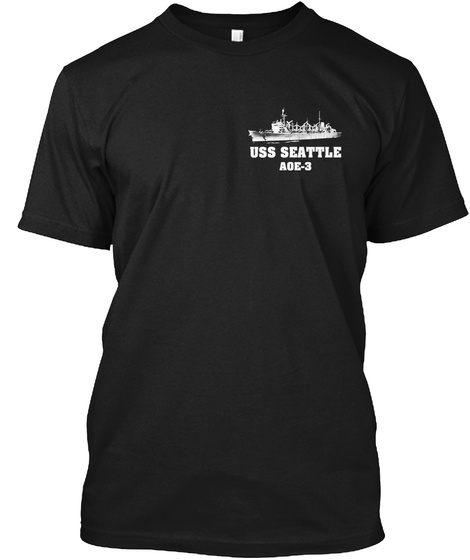 Uss Seattle Aoe 3 Black T-Shirt Front