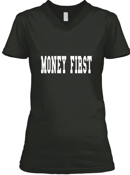 Money First Black T-Shirt Front