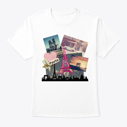 I Love Paris White áo T-Shirt Front