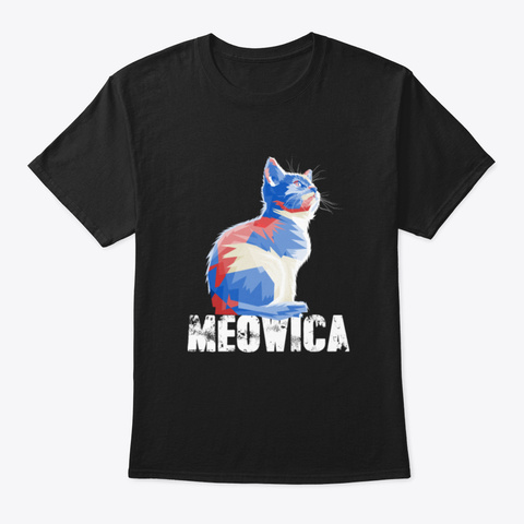Meowica 4 Th Of July Riawh Black Camiseta Front