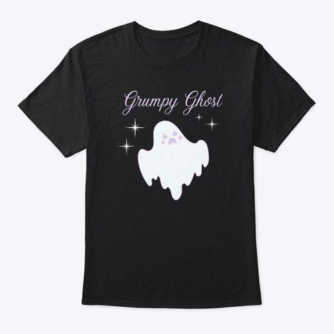 Grumpy Ghost Black T-Shirt Front
