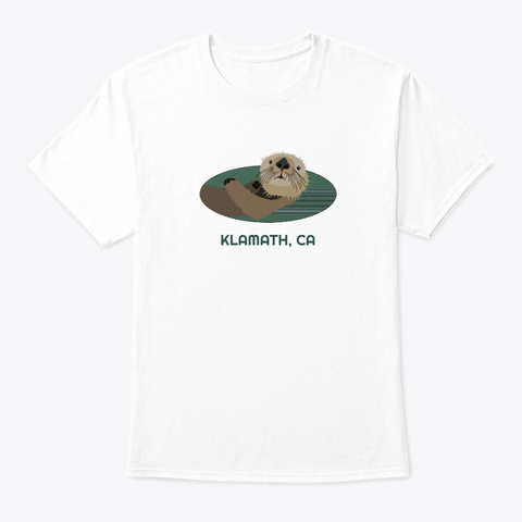 Klamath Ca Otter Pnw Tribal White T-Shirt Front