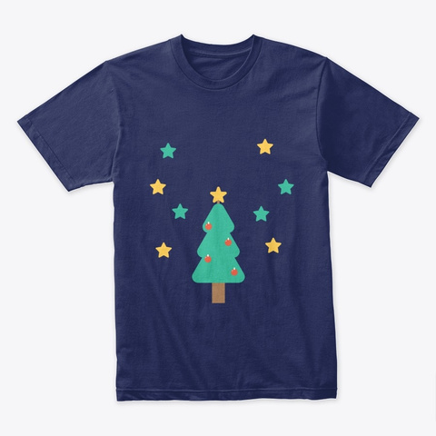 Christmas Tree Midnight Navy T-Shirt Front