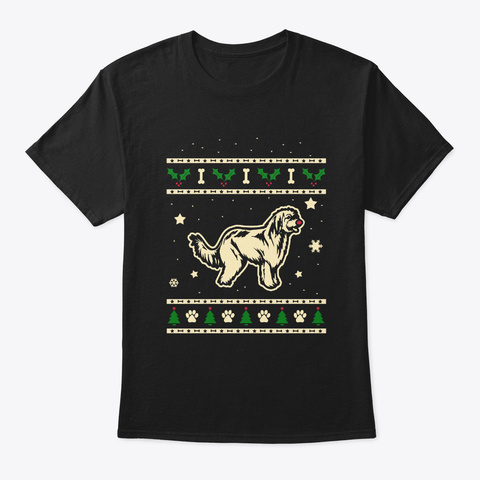 Christmas Pyrenean Shepherd Gift Black T-Shirt Front