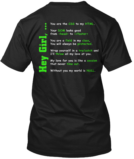 Love Me Im A Programmer Black T-Shirt Back