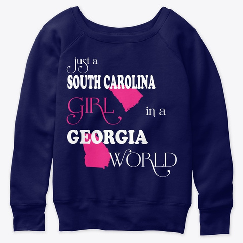South Carolina Girl In A Georgia Navy  T-Shirt Front