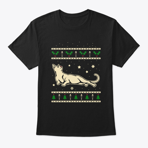 Christmas Russian Blue Gift Black T-Shirt Front