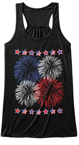 Fourth 4th Of July Fireworks Us Flag Tee