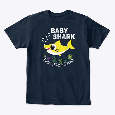 Baby Shark Doo Doo Kids Birthday Shirt New Navy Kaos Front