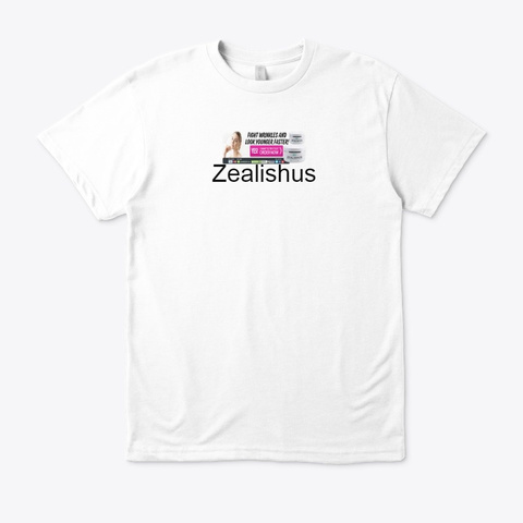 Zealishus   Zealishus Anti Aging Formula White T-Shirt Front