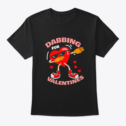 Dabbing Heart Sunglasses I Cute Valentin Black T-Shirt Front