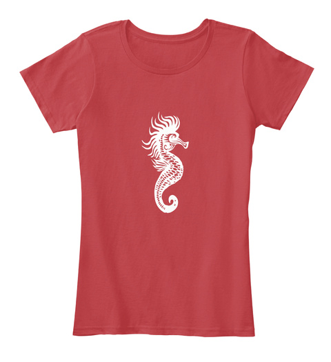 Seahorse Women's Apparel Classic Red T-Shirt Front