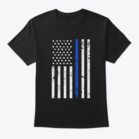 All Lives Matter, Blue Line, Fathers Day Black T-Shirt Front
