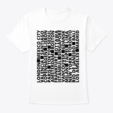 World's Cities White T-Shirt Front
