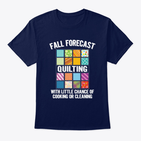 Fall Forecast Quilting With Little Chanc Navy Camiseta Front