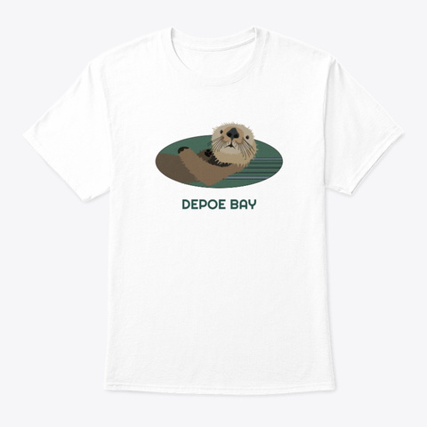 Depoe Bay Or Otter Pnw Tribal White T-Shirt Front