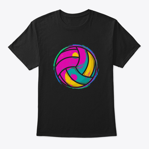 Volleyball Ball Black T-Shirt Front