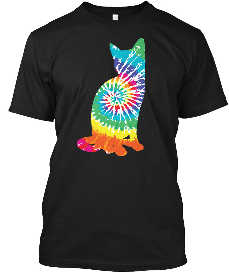 Tie Dye Cat - Colorful Rainbow Kitty Unisex Tshirt