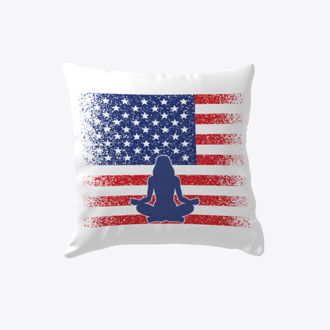 Yoga Lover Pillow America Flag Pride White Kaos Front