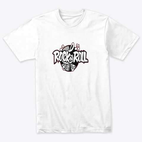 Rock Roll Heather White T-Shirt Front