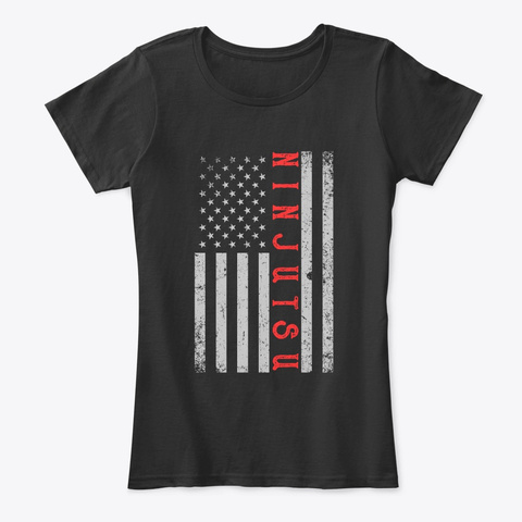 American Flag Ninjutsu Fan Gift Black T-Shirt Front