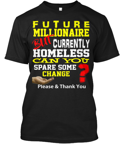 Spare Some Change T Shirt Black T-Shirt Front