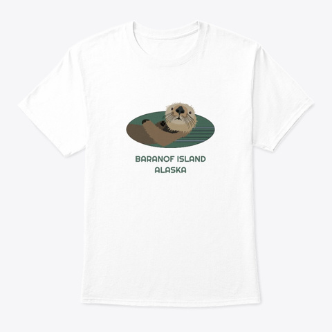 Baranof Island Ak Otter Pnw Tribal White Camiseta Front