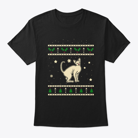 Christmas Peterbald Gift Black T-Shirt Front