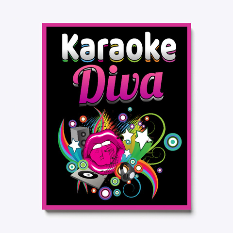 Karaoke Diva Canvas Black áo T-Shirt Front
