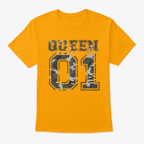 Queen 01 Camo 1 Gold T-Shirt Front