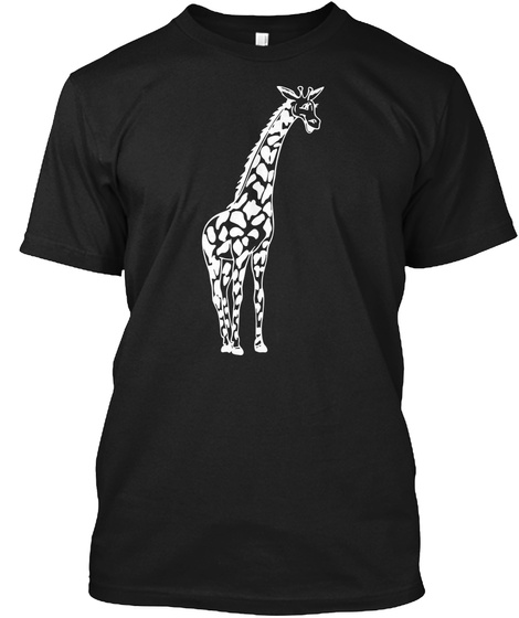 Simple Giraffe Black T-Shirt Front