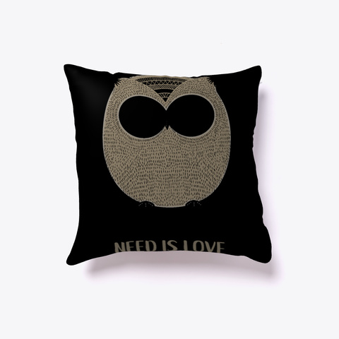 Owl Pillow   Owl You Need Is Love Black áo T-Shirt Front