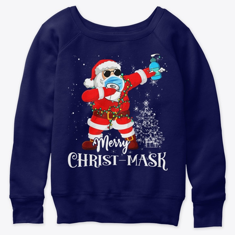 Christmas 2020 Santa Dabbing Funny Shirt Navy  T-Shirt Front