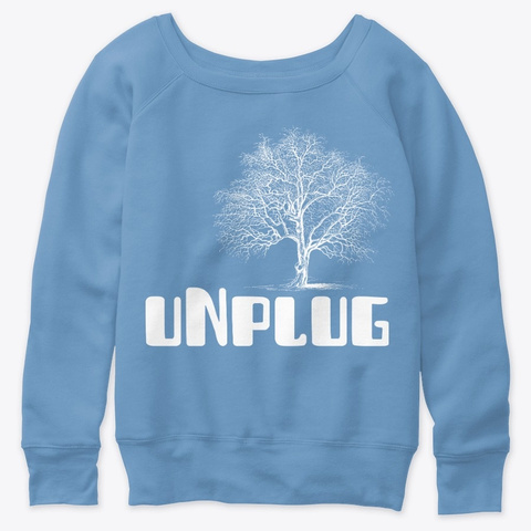 Unplug Blue Triblend  T-Shirt Front
