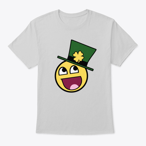 Irish Lucky Awesome Smiley Light Steel T-Shirt Front