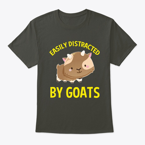 Easily Distracted By Goats Farm Animals Smoke Gray Camiseta Front