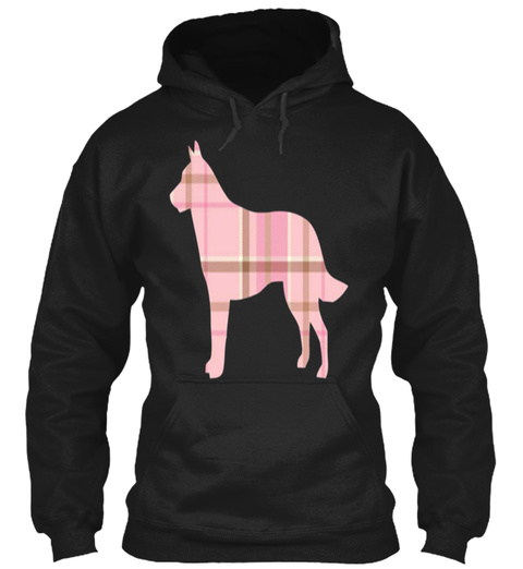 Belgian Malinois Pink Plaid Dog Silhouet