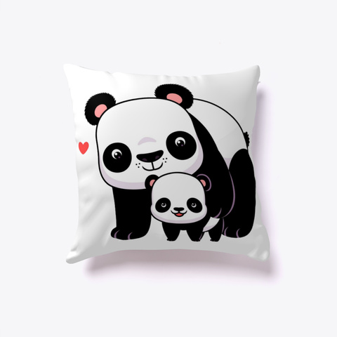 Panda Animal Pillows White T-Shirt Back